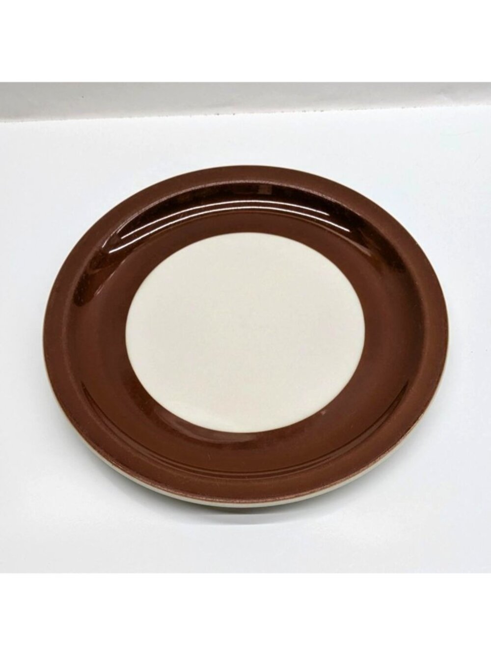Syracuse China 12-C Brown Cream 10.25" Dinner Plate Replacement USA Vintage